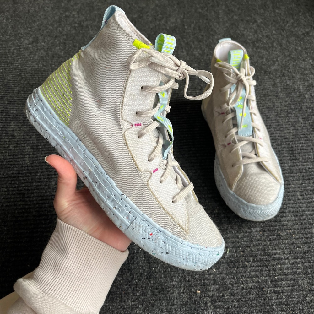 Converse Chuck Taylor All Star Crater High Top Womens 8 Mens 6 Egret Neon Shoe